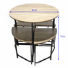 Imagen de Mesa redonda de hierro y MDF con 4 bancos, BEIGE, en caja Berlina Home