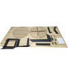 Imagen de Mesa redonda de hierro y MDF con 4 bancos, BEIGE, en caja Berlina Home