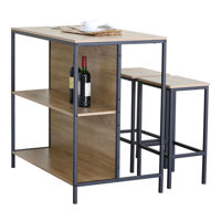 Imagen de Mesa barra desayunador de hierro y MDF con 2 butacas, en caja Berlina Home