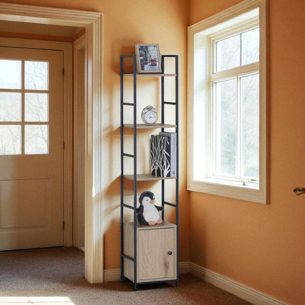 Imagen de Mueble estantería de hierro y MDF, 4 estantes, en caja, Berlina Home