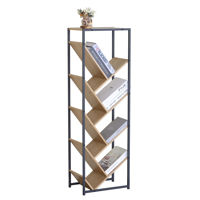 Imagen de Mueble biblioteca de hierro y MDF, 8 estantes diagonales, en caja Berlina Home
