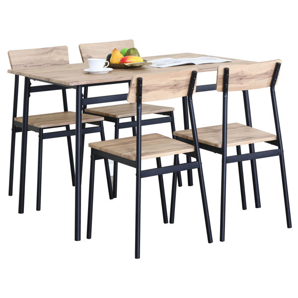 Imagen de Mesa con 4 sillas de hierro y madera, en caja Berlina Home