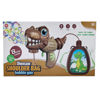 Imagen de Pompero burbujero pistola dinosaurio con mochila, con luz 4AA, en caja 2 colores