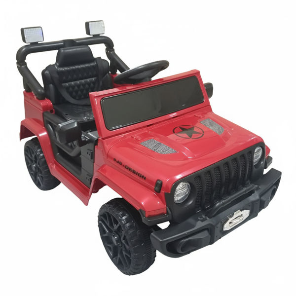 Imagen de Jeep a batería, con control remoto, con luz y sonido, 2 baterías de 6V c/u, en caja, varios colores