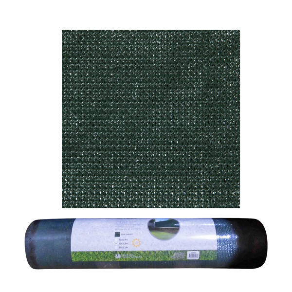 Imagen de Lona malla sombra de polietileno de alta densidad, 180gsm con ojales cosidos, resitencia a UV, 10x1.2m, VERDE, en bolsa, Berlina Outdoor