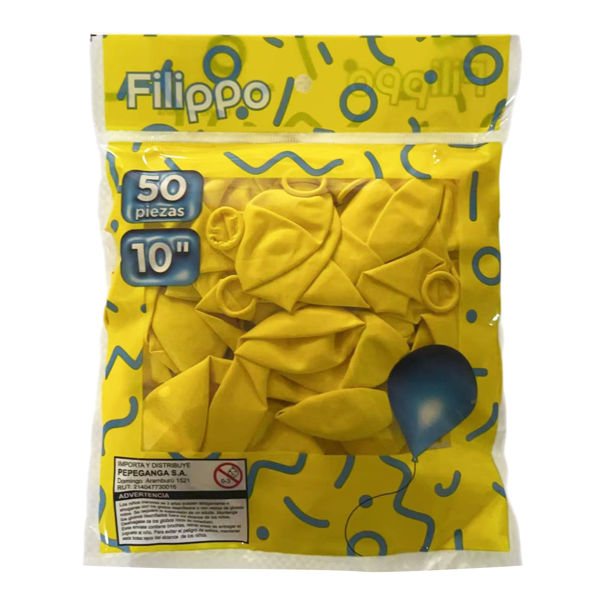 Imagen de Globo FILIPPO 10" amarillo, bolsa x50