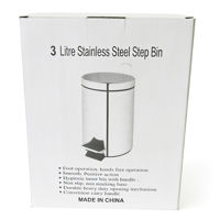 Imagen de Papelera de metal 3L con pedal, en caja