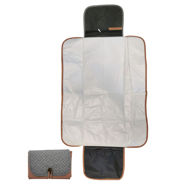 Imagen de Cambiador para bebé plegable, bolsillo interior con cierre, poliéster y PVC, 2 colores