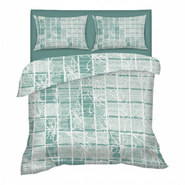 Imagen de Sábanas 2 plazas Berlina by Teka, con diseño, 138x188x30 200x220 50x70cm, set de 3 piezas 100% algodón, 120 hilos, en sobre de PVC