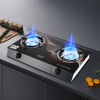 Imagen de Anafe a gas, 2 quemadores, encendido electrónico, mesada de vidrio, en caja, WINNING STAR