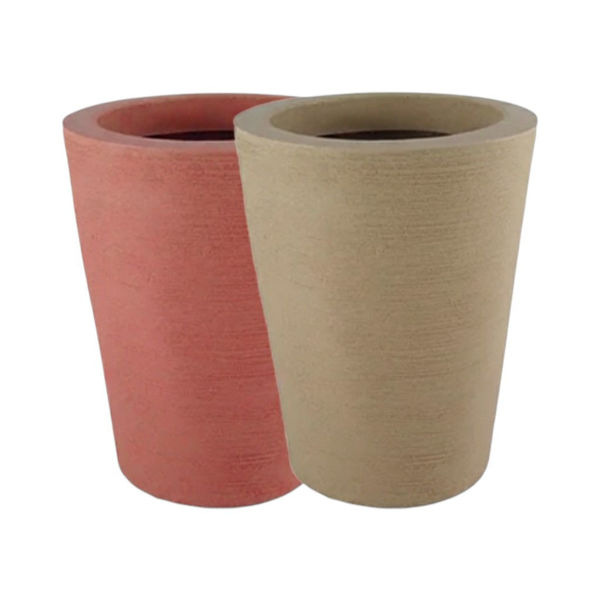 Imagen de Maceta de plástico rotomoldeado, textura rayas, mediana, varios colores