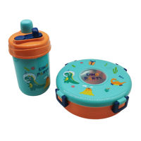 Imagen de Vianda contenedor infantil de plástico con botella 600ml, varios colores