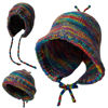 Imagen de Gorro de adulto tejido, cubre orejas con lazo