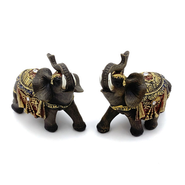 Imagen de Adorno de resina elefante, gris, en caja