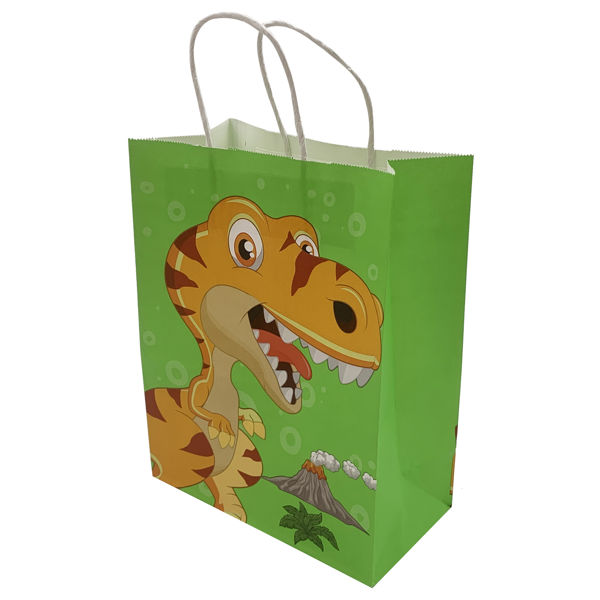Imagen de Bolsa de regalo mediana, varios diseños, PACK x12, varios diseños dinosaurios