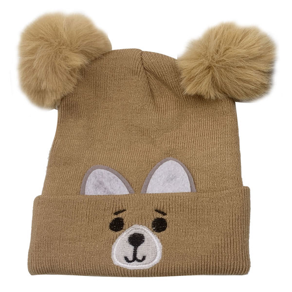 Imagen de Gorro infantil de poliéster, con pompones, varios colores
