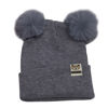 Imagen de Gorro infantil, de poliéster, con pompones, varios colores