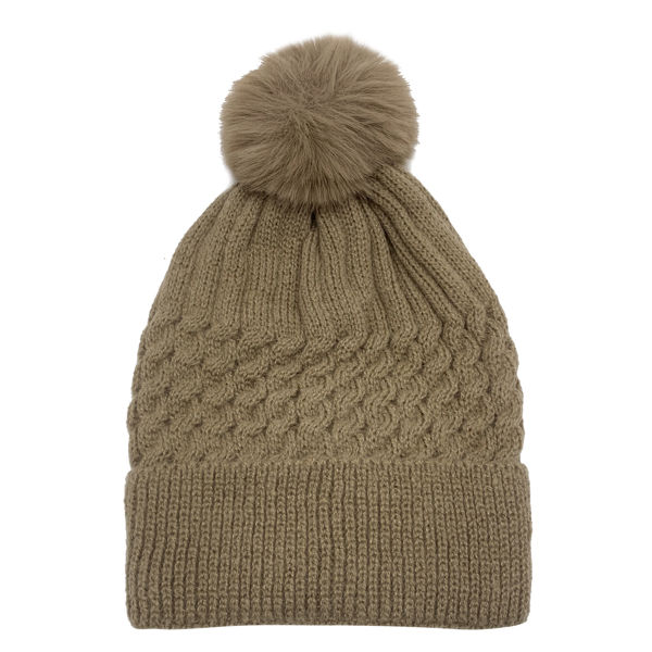Imagen de Gorro de adulto tejido, con pompón, varios colores
