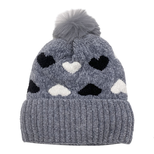 Imagen de Gorro de adulto, de chenille forrado, con pompón, varios colores