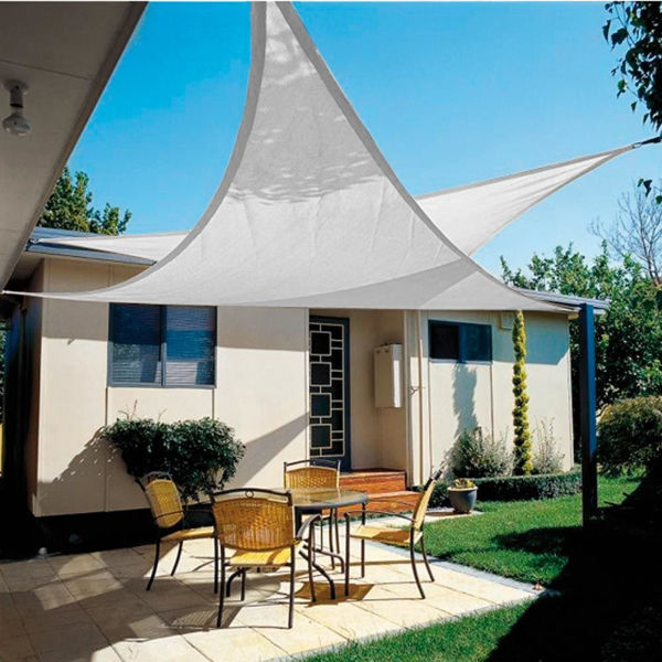 Imagen de Toldo vela de poliéster, recubierto de PU, UPF 50+, 5x5x5m  en bolsa GRIS, Berlina Outdoor