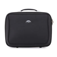 Imagen de Maletín portafolio Berlina, NEGRO, con enganche para valija, correa para ajustar ropa, bolsillo interior con cierre