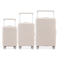 Imagen de Valijas Berlina x3 BEIGE, rígidas, ruedas omnidireccionales 360, manija telescópica ancha, tranca numérica, correa para ajustar ropa, bolsillo interior con cierre