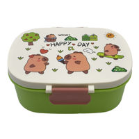 Imagen de Vianda recipiente de plástico, con cuchara, varios diseños de carpincho