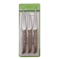 Imagen de Cubierto cuchillo x3, para tallado de frutas y verduras, acero inoxidable,  en blister