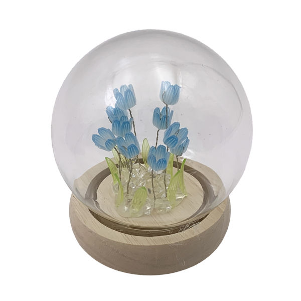 Imagen de Adorno de mesa, bola flores con luz, en caja