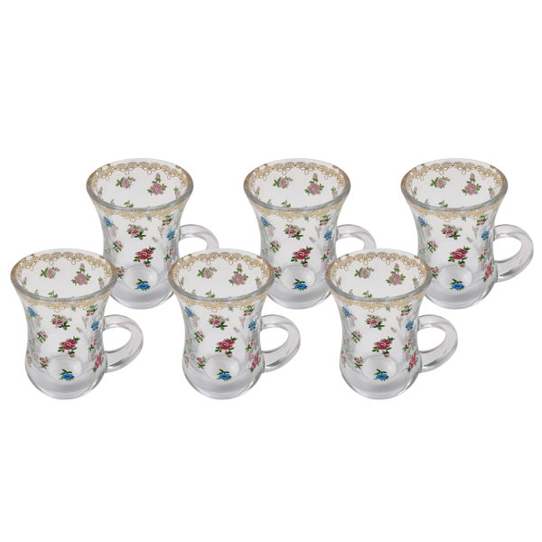 Imagen de Vaso turco para té, de vidrio x6, con diseño, en caja de PVC