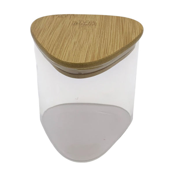 Imagen de Frasco de vidrio con tapa de bambú, 1100ml, en caja