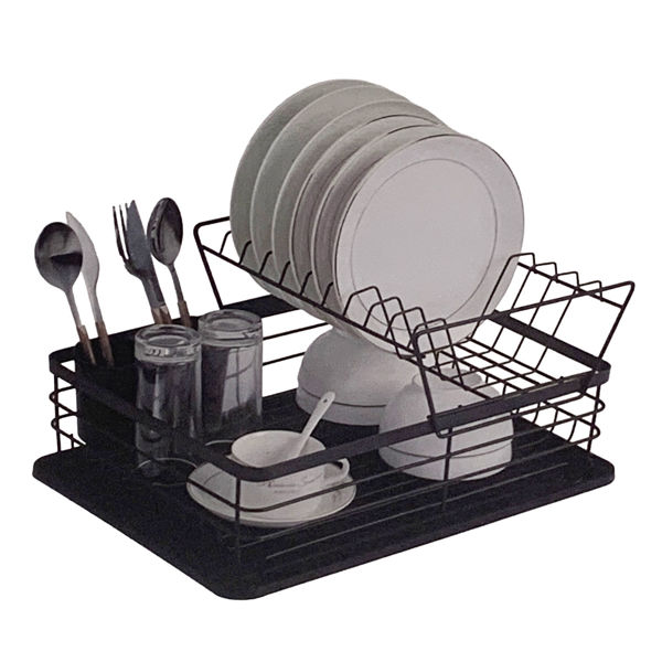 Imagen de Escurridor de platos, de metal, 2 pisos con bandeja, en caja