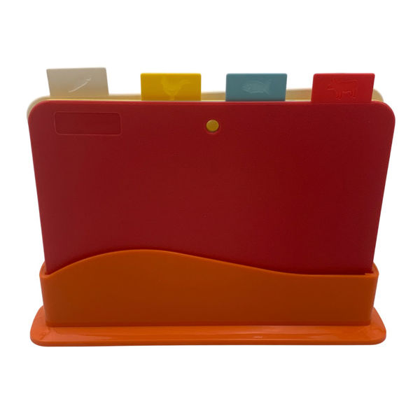 Imagen de Tabla para cocina de plástico x4, distintos colores con soporte, en caja