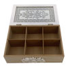 Imagen de Caja para té de madera, rectangular, 6 reparticiones, en caja
