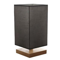 Imagen de Portátil veladora GRIS base de madera y lino, en caja