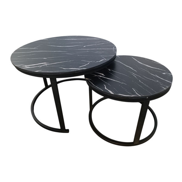 Imagen de Mesa nido redonda x2, de MDF y acero, en caja, varios colores