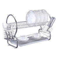 Imagen de Escurridor de platos, de metal, 2 pisos, 2 modelos, acero inoxidable, en caja