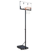 Imagen de Tablero de basket de pie, de acrilico, altura regulable, 100 a 305cm, aro metal 45cm, en caja