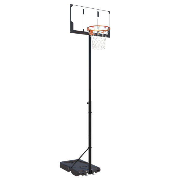 Imagen de Tablero de basket de pie, de acrilico, altura regulable, 100 a 305cm, aro metal 45cm, en caja