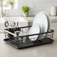 Imagen de Escurridor de platos, de metal, con bandeja, en caja