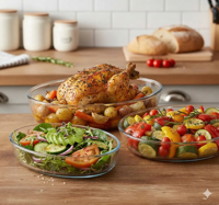 Imagen de Fuente de vidrio x3, para horno, 1/2/3L, en caja