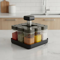 Imagen de Especiero de vidrio x8, con soporte, en caja