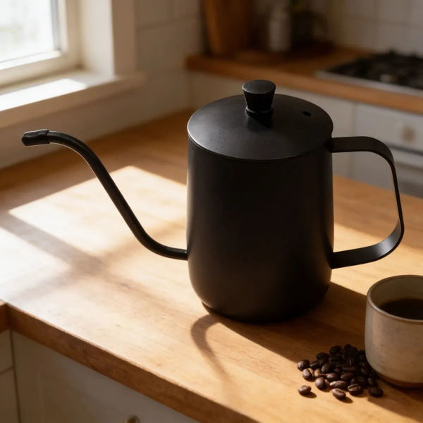 Imagen de Cafetera barista, de acero inoxidable, cuello cisne, 550ml, en caja