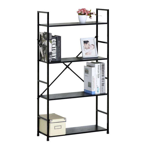 Imagen de Mueble estantería de hierro y MDF, 4 estantes, en caja, Berlina home