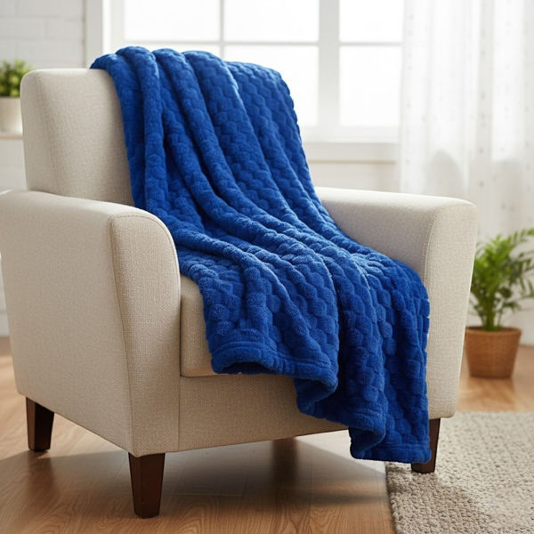 Imagen de Frazada manta polar 1 plaza, texturizada, varios colores