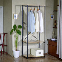 Imagen de Mueble perchero de hierro y MDF despojador, con 2 estantes, en caja, Berlina Home
