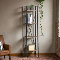 Imagen de Mueble estantería de hierro y MDF, 4 estantes, en caja, Berlina Home