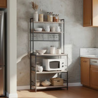 Imagen de Mueble organizador de hierro y MDF, 5 estantes con ganchera, en caja Berlina Home