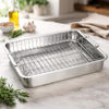 Imagen de Asadera rectangular de aluminio con parrilla 38x27x6