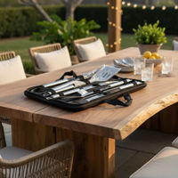 Imagen de Set de parrilla x9 mango acero inoxidable, en estuche de tela con cierre